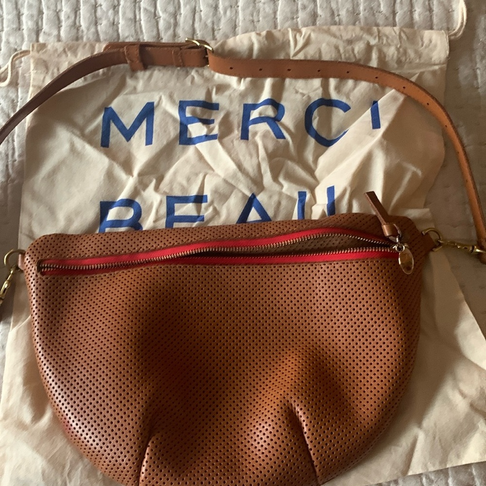 Clare V Grande Fanny in Perf with Red Zipper
